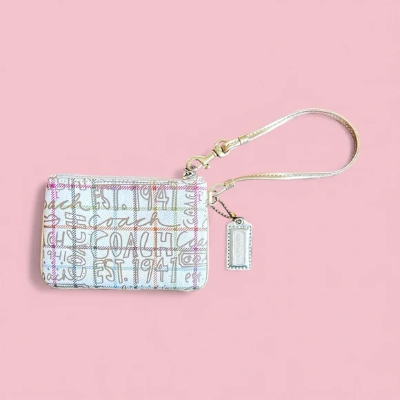 NWOT Coach Graffiti Multicolor Wristlet NWOT w/ Gold Strap – Holiday Glam 🎄✨ - Picture 2 of 5